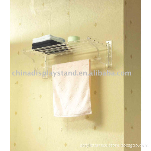 lucite bathroom shelf display stand